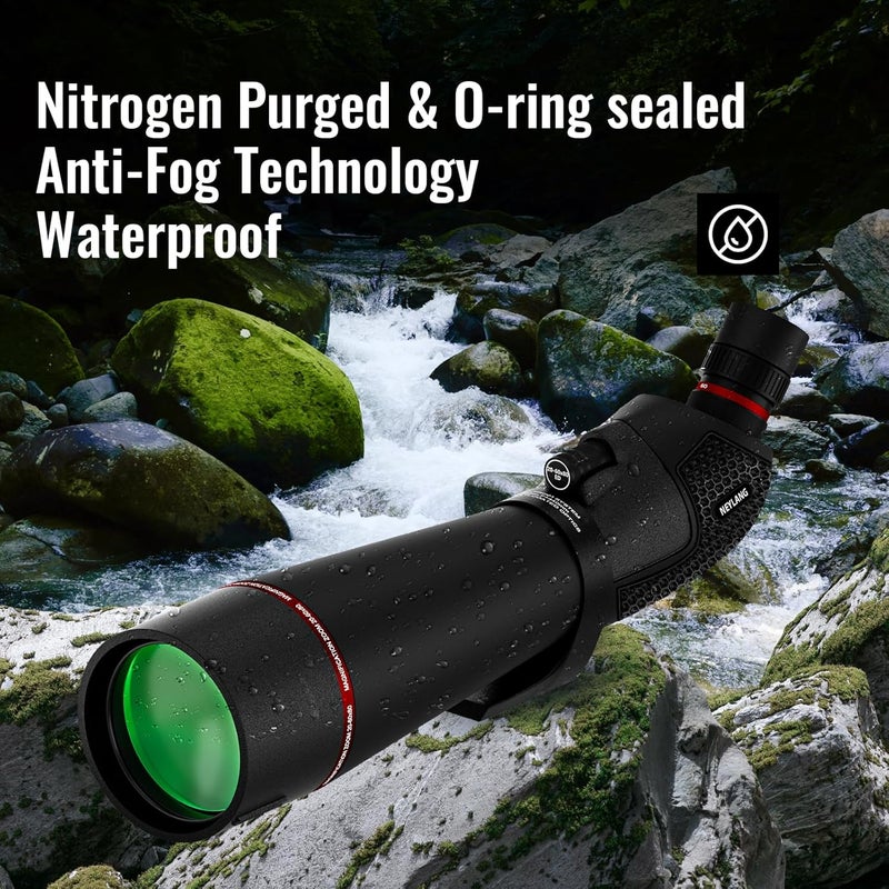 NEYLANG 20-60X80 Spotting Scope for Shooting Hunting - Spotter Scopes with Tripod Phone Adapter Waterproof HD Scope for Target Shooting Bird Watching (20-60X80-1) - Image 4